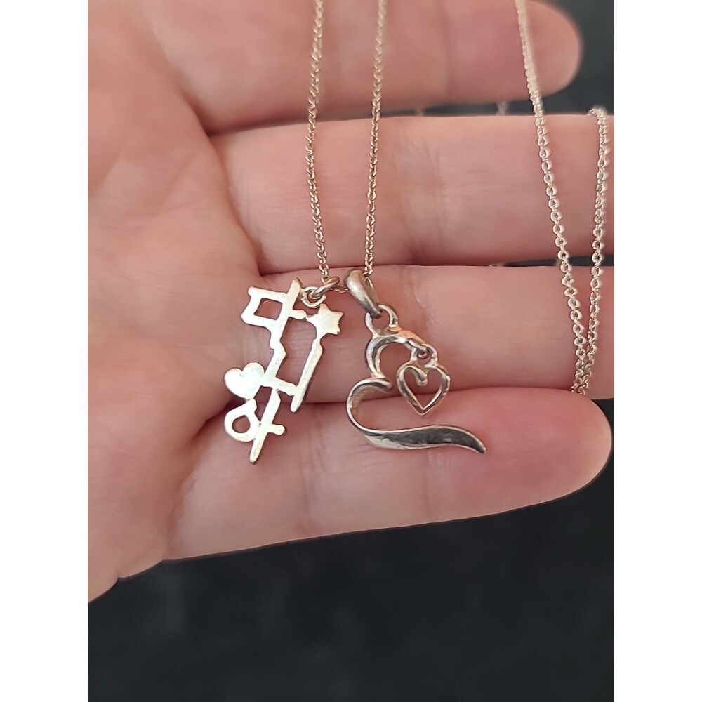 925 Sterling Silver Pendant Necklace Vintage READ Description